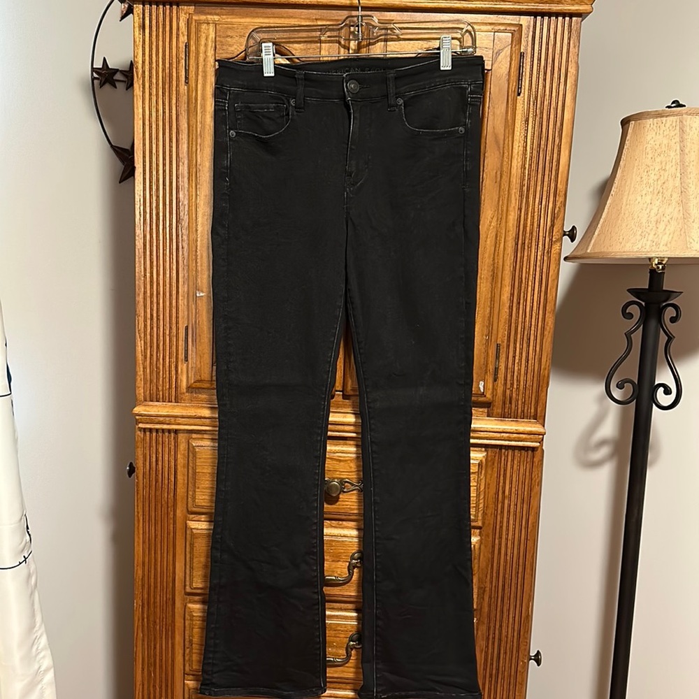 Black AE Skinny Kick Jeans